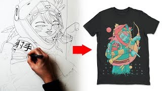 How I design a T Shirt  Clothing Art Tutorial [upl. by Bultman]