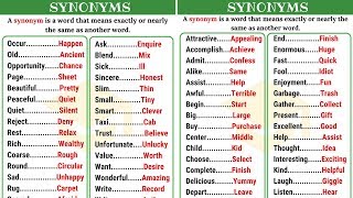 60 Super Useful Synonyms in English to Expand Your Vocabulary Part I [upl. by Innej638]