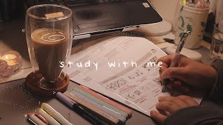 STUDY WITH ME 3hrs ‧˚･☾ exam edition 5010 pomodoro [upl. by Orsay]