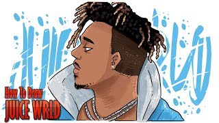 How To Draw JUICE WRLD step by step [upl. by Ahsinad]