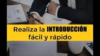 CÓMO HACER LA INTRODUCCIÓN DE UN TRABAJO DE INVESTIGACIÓN [upl. by Uyr]