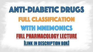 Anti Diabetic drugsBlood glucose lowering agents classification in details described with mnemonics [upl. by Eitirahc]