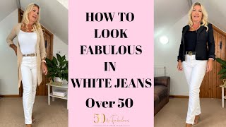 How To Style White Jeans Over 50 │Style Secrets for Women over 50 [upl. by Aikym]