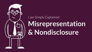 Misrepresentation and Nondisclosure  Contracts  Defenses amp Excuses [upl. by Streetman]