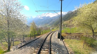 ★ 4K 🇨🇭St Moritz  🇮🇹Tirano early Spring cab ride Bernina Pass Switzerland 042020 [upl. by Geffner]