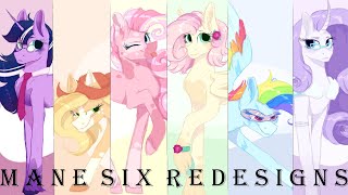 MLP speedpaint  Mane Six redesigns [upl. by Analla]