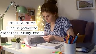 STUDY WITH ME 1 hour POMODORO classical study music [upl. by Akiaki]