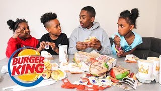 Skinny Kid Eats 4 Whoopers  Burger King MUKBANG [upl. by Arhna]