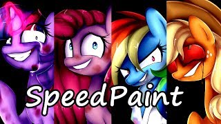 SpeedPaint Mane 6 Creepy mlp [upl. by Luap]