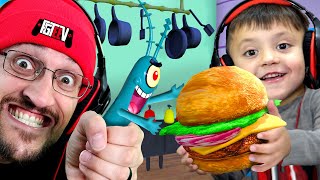 STOP PLANKTON from Stealing KRABBY PATTY Formula FGTeeV Weird Spongebob Dreams 3 [upl. by Learsiy]