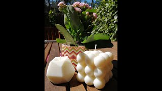 Como hacer velas de cubo de burbuja artesanal con cera de soja  soya BUBBLE CANDLE [upl. by Gnilyarg]