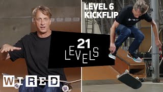 21 Levels of Skateboarding with Tony Hawk Easy to Complex  WIRED [upl. by Eenobe]