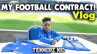 SIGNING MY FIRST FOOTBALL CONTRACT  Typical Saturday Vlog  Tekkerz Kid [upl. by Ayim]