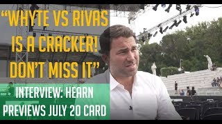 Eddie Hearn breaks down Whyte vs Rivas  WBC situation Allen vs Price amp full card [upl. by Dnalhsa625]