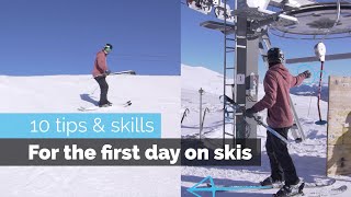 How to Ski  10 Beginner Skills for the First Day Skiing [upl. by Eanore749]