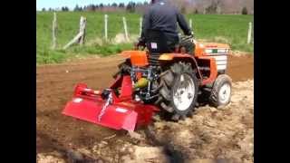 kubota b1502 avec rotovator part 2 [upl. by Airoled]