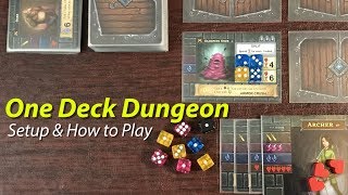 One Deck Dungeon  Setup amp How to Play [upl. by Nottirb672]