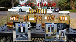 エンジンオイル比較 Mobil1 5W40 VS 0W40 [upl. by Lassiter117]