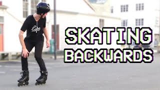 How to Skate Backwards on Inline Skates  Beginner Rollerblading Tutorial [upl. by Kass]