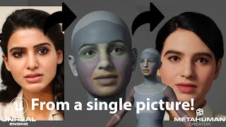 Single 2D image to Metahuman character Demo [upl. by Ahsinev]