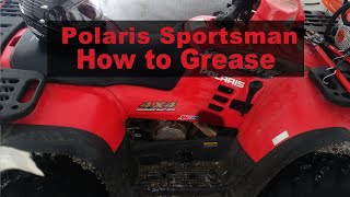 How to Grease Your Polaris Sportsman ATV  Grease Fitting Locations [upl. by Merralee]