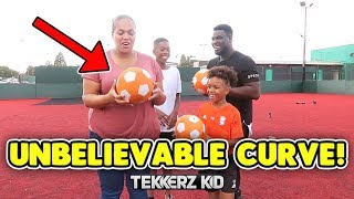 Insane SWERVE amp CURVE Freekicks Challenge  Tekkerz Kid amp Romello vs Mum amp Dad [upl. by Cecilio]