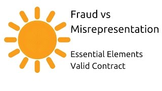 Fraud vs Misrepresentation  Other Essential Elements of a Valid Contract  CA CPT  CS amp CMA [upl. by Enrobyalc]