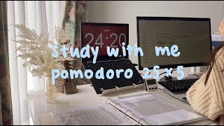 study with me with lofi music  Pomodoro 25 min study x 5 min rest [upl. by Ailyt]