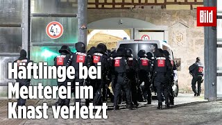 Gefängnismeuterei Polizei stürmt Knast in Thüringen  JVA Untermaßfeld [upl. by Atilrac]