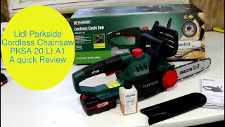 Lidl Parkside Cordless Chainsaw PKSA 20LI A1 Review [upl. by Zetta234]